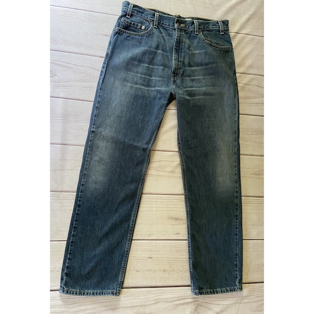 Levis 505 Mens Jeans Size 36 Regular Fit Straight Blue Denim Red Tab 36x30